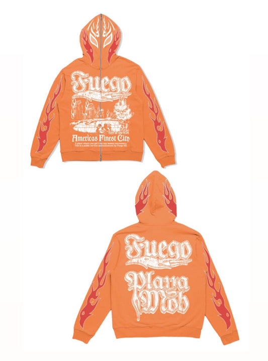 Luchador full-zip hoodie (Orange)