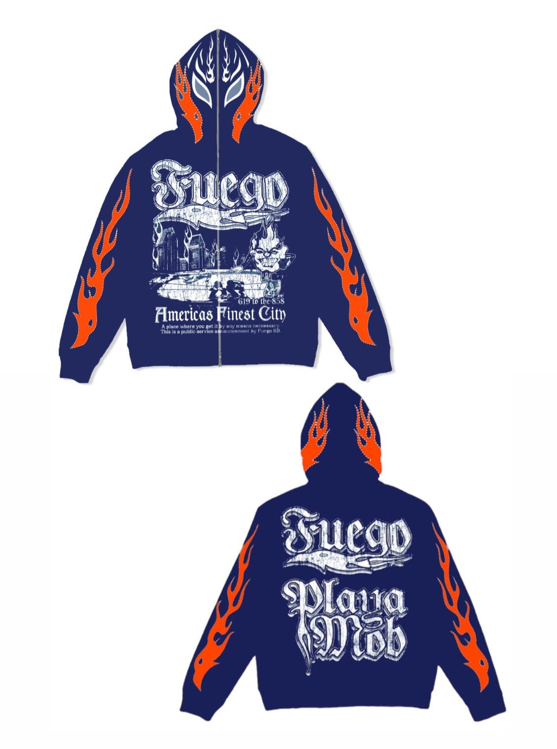 Luchador full-zip hoodie (Navy)