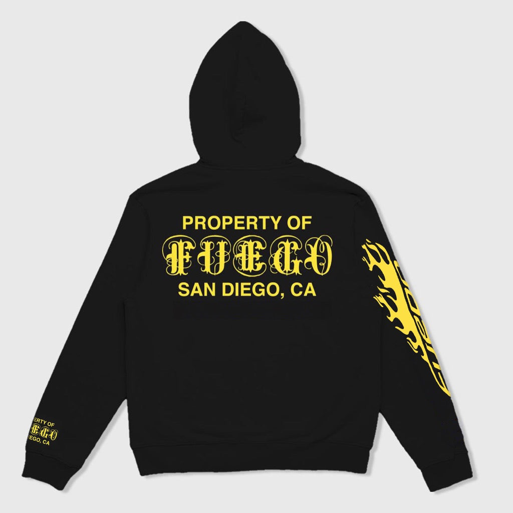 Hoodie with best sale flames on sleeves